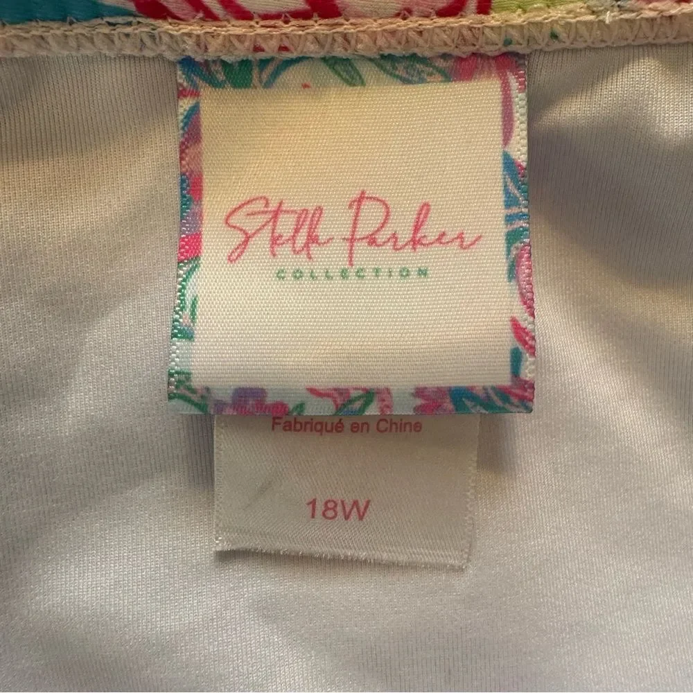 Stella Parker Womens Floral Ruched Bikini Botton High Rise Summer Beach Vibrant